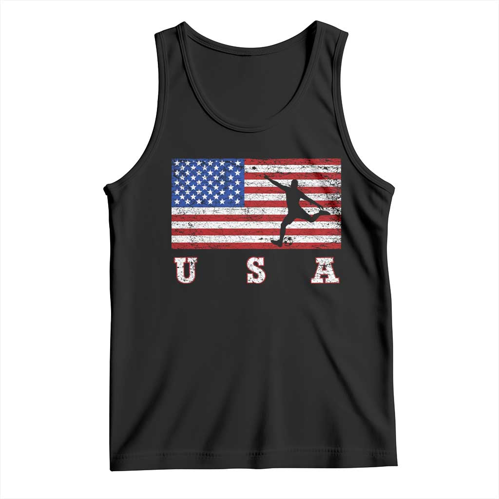 Patriotic Soccer Tank Top USA American Flag Team TS11 Black Print Your Wear