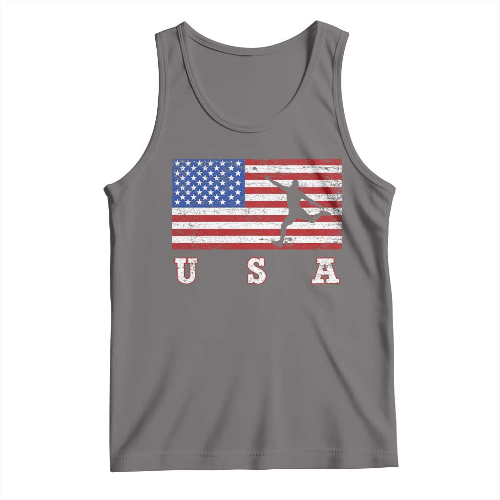 Patriotic Soccer Tank Top USA American Flag Team TS11 Deep Heather Print Your Wear
