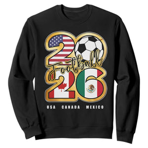 Soccer Football Lover Sweatshirt USA Canada Mexico Pride 2026 TS11 Black Print Your Wear