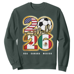Soccer Football Lover Sweatshirt USA Canada Mexico Pride 2026 TS11 Dark Forest Green Print Your Wear
