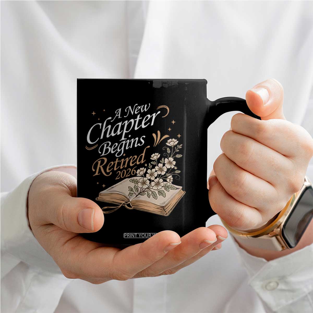 A New Chapter Begins Retired 2026 Coffee Mug Retired Teacher Floral Book TS11 Print Your Wear
