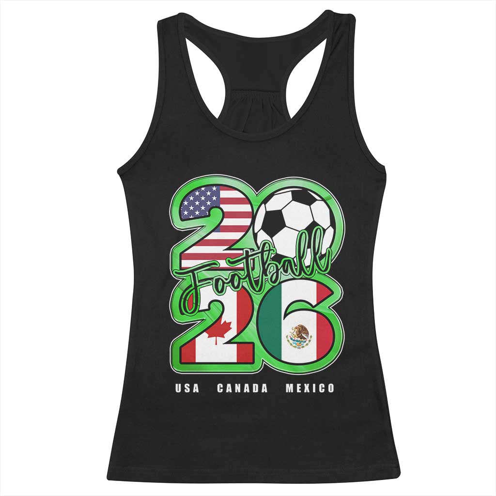 Soccer Football Lover Racerback Tank Top USA Canada Mexico Pride 26 TS11 Black Print Your Wear