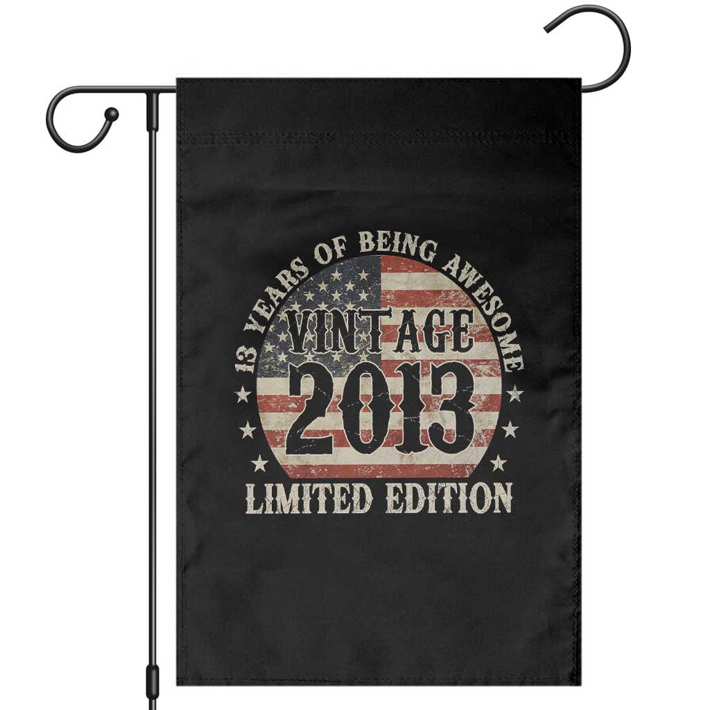 13th Birthday 2026 Garden Flag Vintage 2013 Limited Edition 13 Years Of Being Awesome TS11 Black Print Your Wear