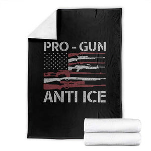 Pro Gun Anti Ice Throw Blanket Vintage American Flag 2nd Amendment Support TS11 Black Print Your Wear