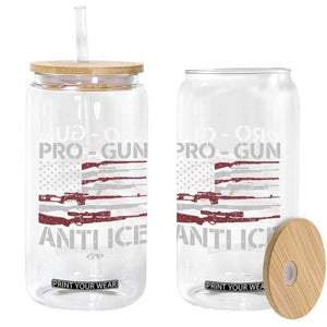Pro Gun Anti Ice Glass Can Vintage American Flag 2nd Amendment Support TS11 Print Your Wear