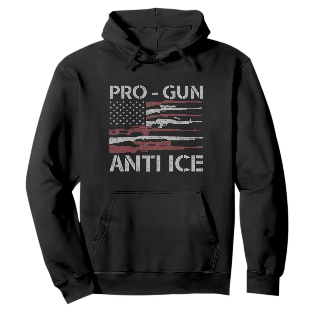 Pro Gun Anti Ice Hoodie Vintage American Flag 2nd Amendment Support TS11 Black Print Your Wear