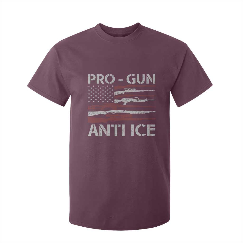 Pro Gun Anti Ice T Shirt For Kid Vintage American Flag 2nd Amendment Support TS11 Maroon Print Your Wear