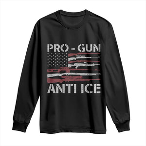 Pro Gun Anti Ice Long Sleeve Shirt Vintage American Flag 2nd Amendment Support TS11 Black Print Your Wear