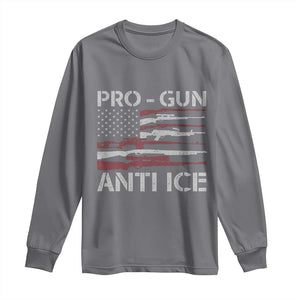 Pro Gun Anti Ice Long Sleeve Shirt Vintage American Flag 2nd Amendment Support TS11 Charcoal Print Your Wear