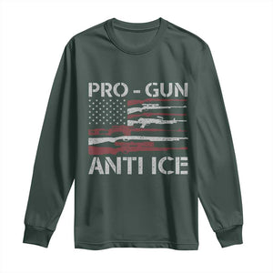 Pro Gun Anti Ice Long Sleeve Shirt Vintage American Flag 2nd Amendment Support TS11 Dark Forest Green Print Your Wear