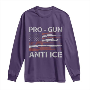 Pro Gun Anti Ice Long Sleeve Shirt Vintage American Flag 2nd Amendment Support TS11 Purple Print Your Wear