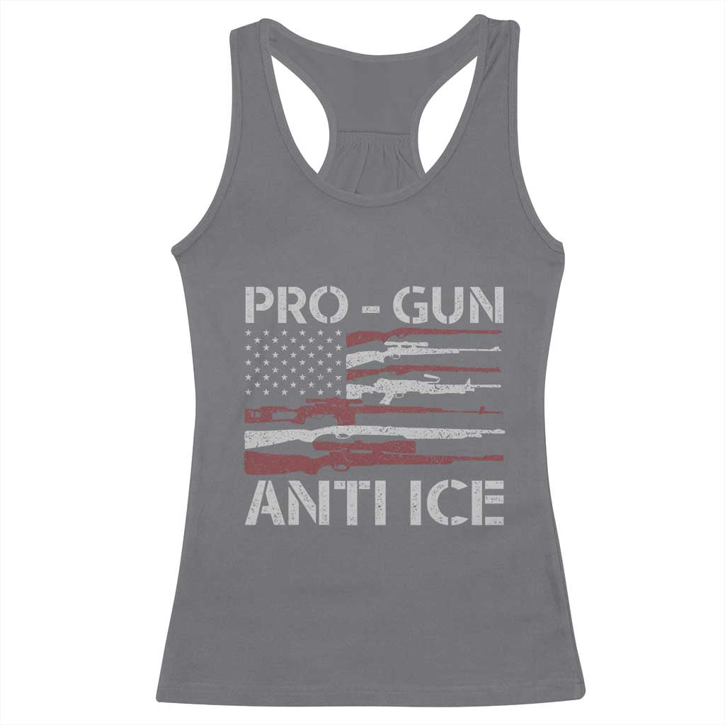Pro Gun Anti Ice Racerback Tank Top Vintage American Flag 2nd Amendment Support TS11 Charcoal Print Your Wear
