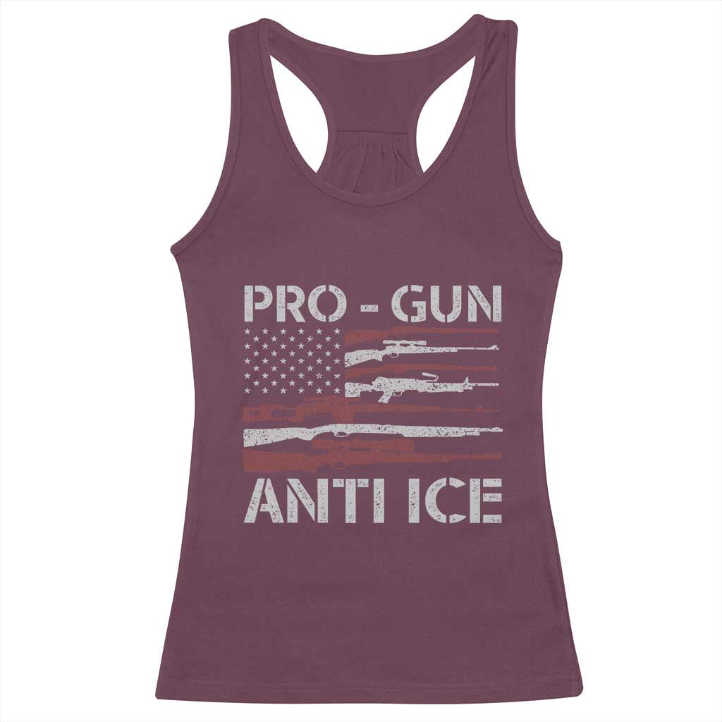 Pro Gun Anti Ice Racerback Tank Top Vintage American Flag 2nd Amendment Support TS11 Maroon Print Your Wear