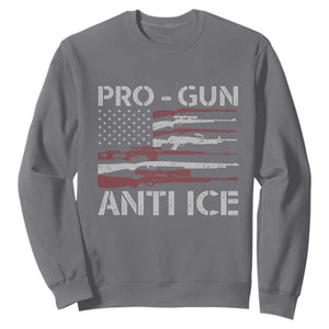 Pro Gun Anti Ice Sweatshirt Vintage American Flag 2nd Amendment Support TS11 Charcoal Print Your Wear