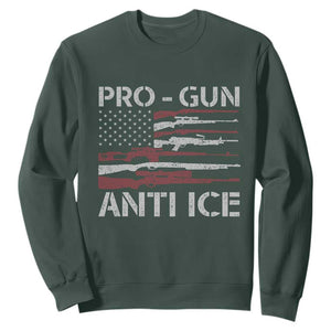 Pro Gun Anti Ice Sweatshirt Vintage American Flag 2nd Amendment Support TS11 Dark Forest Green Print Your Wear