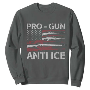 Pro Gun Anti Ice Sweatshirt Vintage American Flag 2nd Amendment Support TS11 Dark Heather Print Your Wear