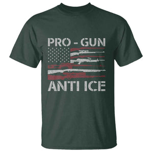 Pro Gun Anti Ice T Shirt Vintage American Flag 2nd Amendment Support TS11 Dark Forest Green Print Your Wear