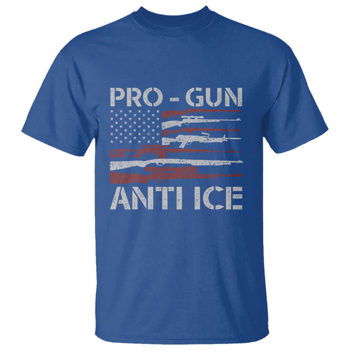 Pro Gun Anti Ice T Shirt Vintage American Flag 2nd Amendment Support TS11 Royal Blue Print Your Wear