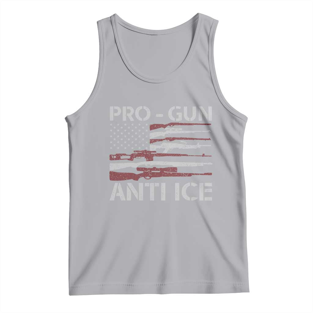 Pro Gun Anti Ice Tank Top Vintage American Flag 2nd Amendment Support TS11 Athletic Heather Print Your Wear