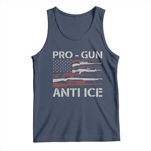Pro Gun Anti Ice Tank Top Vintage American Flag 2nd Amendment Support TS11 Navy Print Your Wear