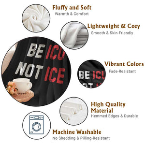 Be ICU Not ICE Throw Blanket Alex Pretti Memorial Tribute Minneapolis 2026 TS11 Print Your Wear