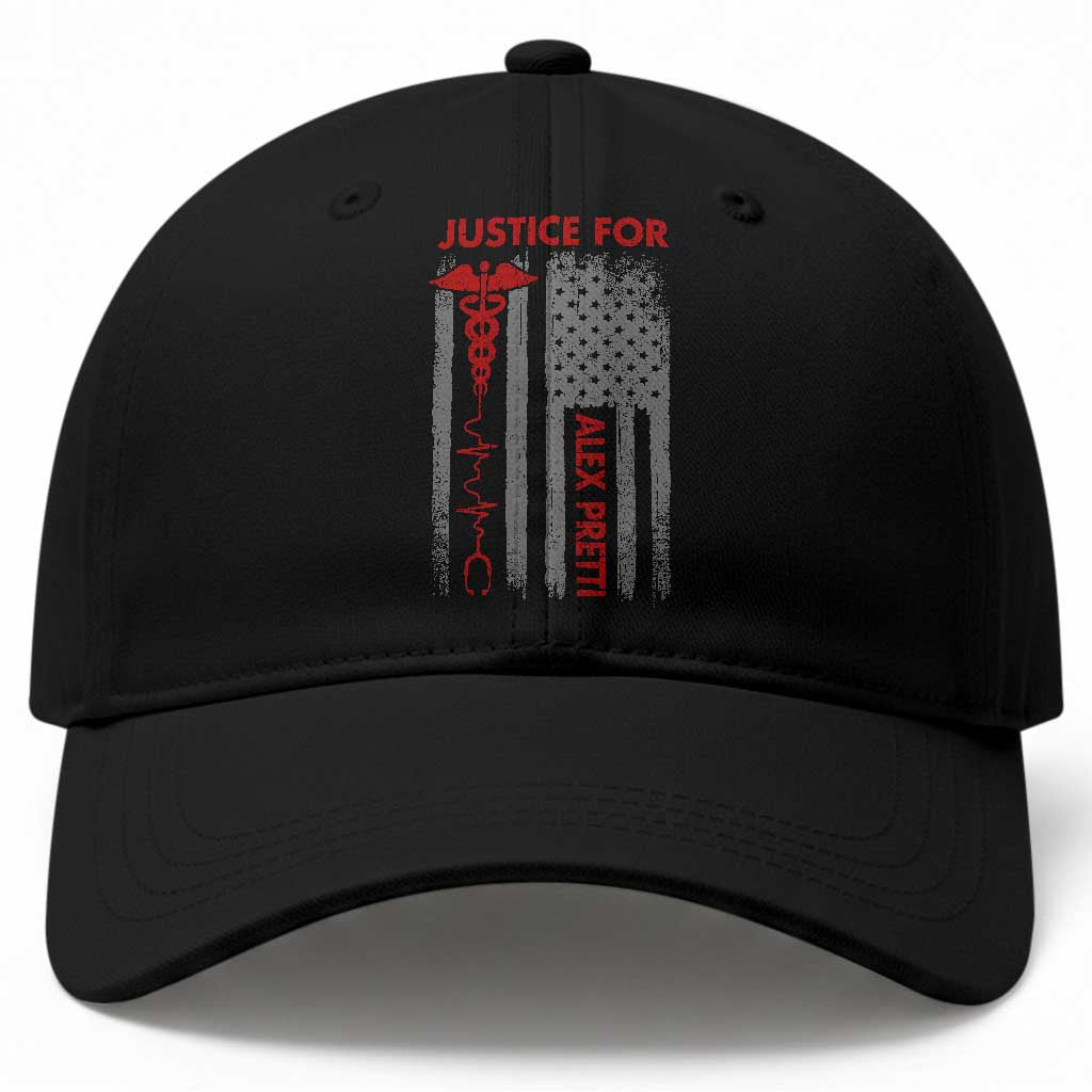 Justice For Alex Pretti Baseball Cap Minneapolis Tribute 2026 ICU Nurse American Flag TS11 Print Your Wear