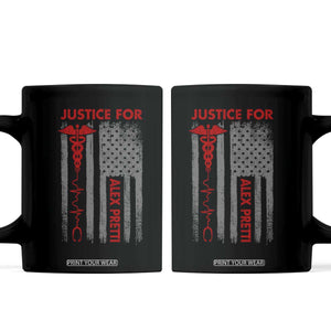 Justice For Alex Pretti Coffee Mug Minneapolis Tribute 2026 ICU Nurse American Flag TS11 Black Print Your Wear