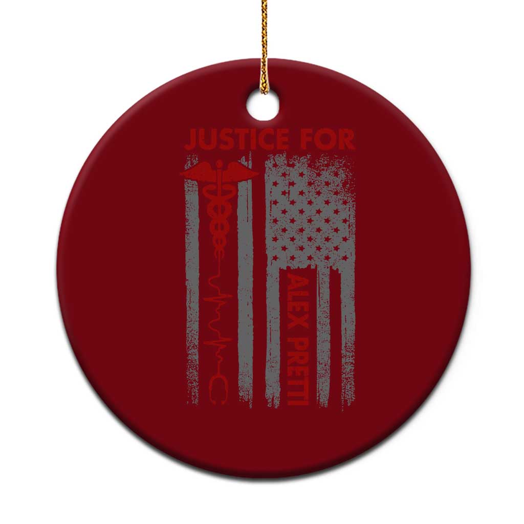 Justice For Alex Pretti Ceramic Ornament Minneapolis Tribute 2026 ICU Nurse American Flag TS11 1pc Red Print Your Wear
