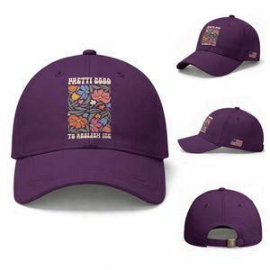 Pretti Good To Abolish Ice Baseball Cap Minneapolis Protest Political Statement Retro Floral TS11 Baseball Cap Universal Fit Purple Print Your Wear
