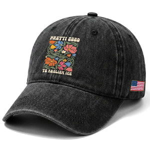 Pretti Good To Abolish Ice Washed Cotton Baseball Cap Minneapolis Protest Political Statement Retro Floral TS11 Print Your Wear