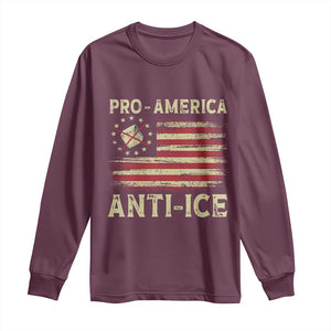 Pro American Anti Ice Long Sleeve Shirt Resist Protest Support Immigrants Refugee TS11 Maroon Print Your Wear
