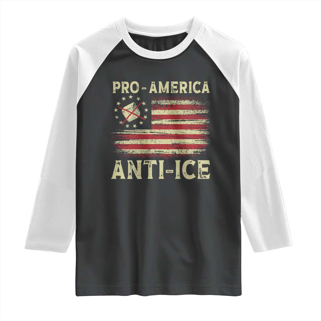 Pro American Anti Ice Raglan Shirt Resist Protest Support Immigrants Refugee TS11 Black White Print Your Wear
