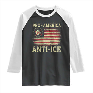 Pro American Anti Ice Raglan Shirt Resist Protest Support Immigrants Refugee TS11 Black White Print Your Wear