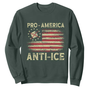 Pro American Anti Ice Sweatshirt Resist Protest Support Immigrants Refugee TS11 Dark Forest Green Print Your Wear