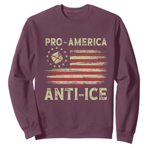 Pro American Anti Ice Sweatshirt Resist Protest Support Immigrants Refugee TS11 Maroon Print Your Wear