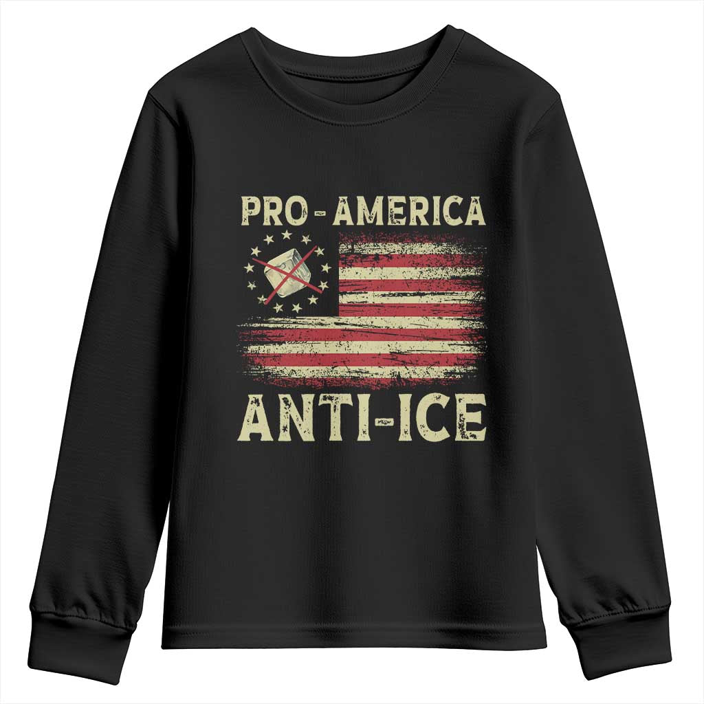 Pro American Anti Ice Youth Sweatshirt Resist Protest Support Immigrants Refugee TS11 Black Print Your Wear