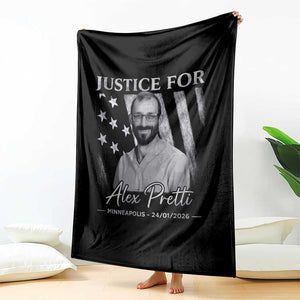 Justice For Alex Pretti Throw Blanket Minneapolis Tribute 2026 Vintage American Flag TS11 Print Your Wear