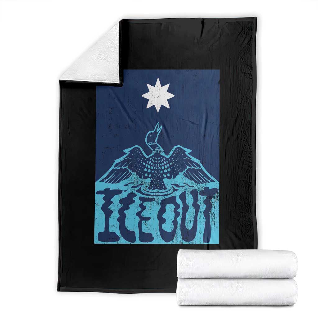 Ice Out Minnesota Loon Throw Blanket MN State Protest TS11 Black Print Your Wear