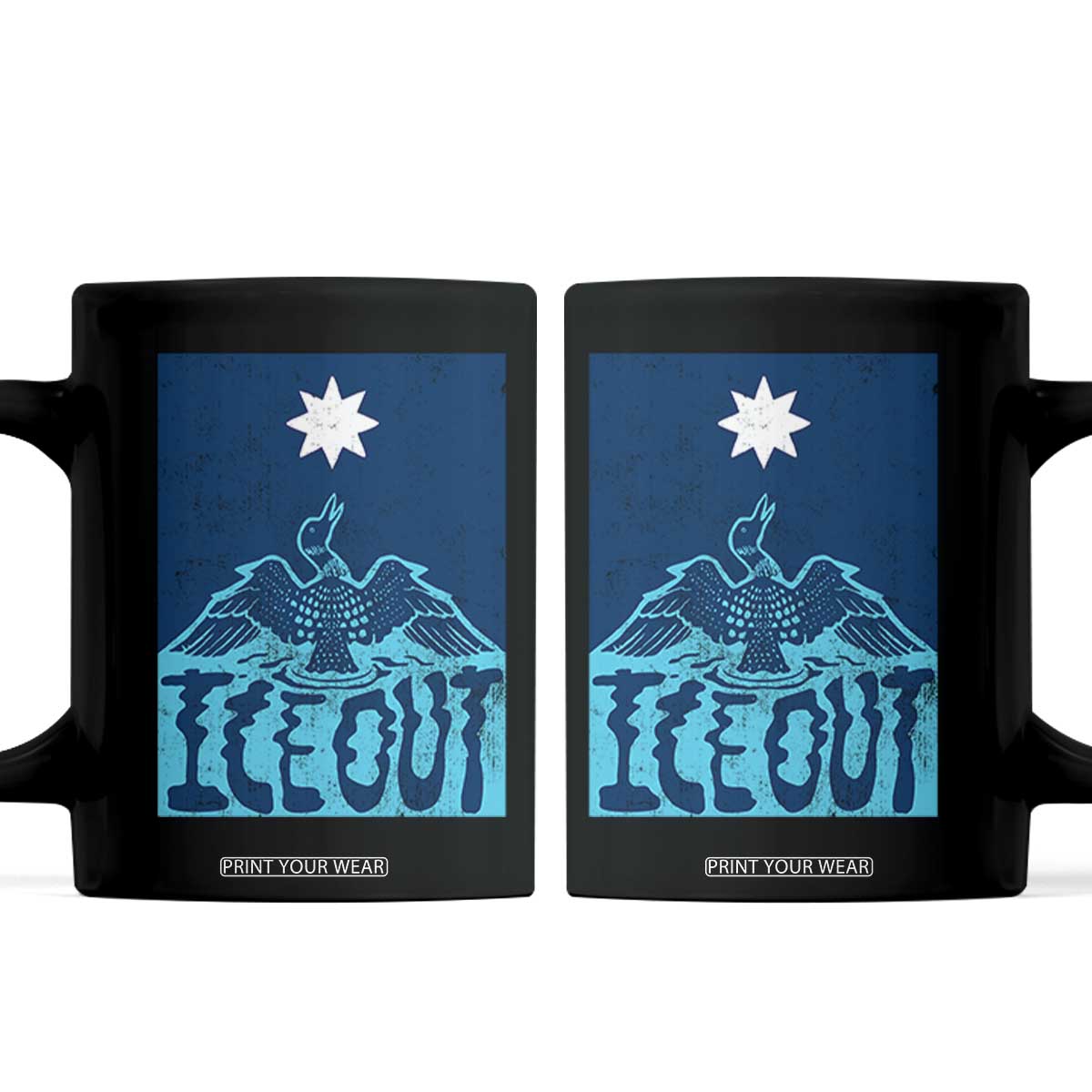 Ice Out Minnesota Loon Coffee Mug MN State Protest TS11 Black Print Your Wear