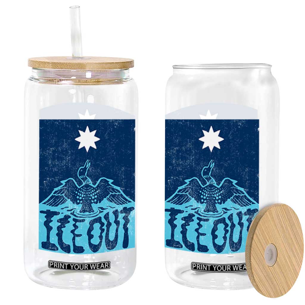 Ice Out Minnesota Loon Glass Can MN State Protest TS11 Print Your Wear