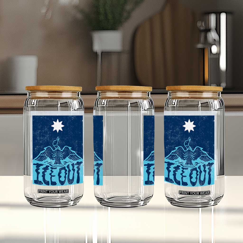Ice Out Minnesota Loon Glass Can MN State Protest TS11 Print Your Wear