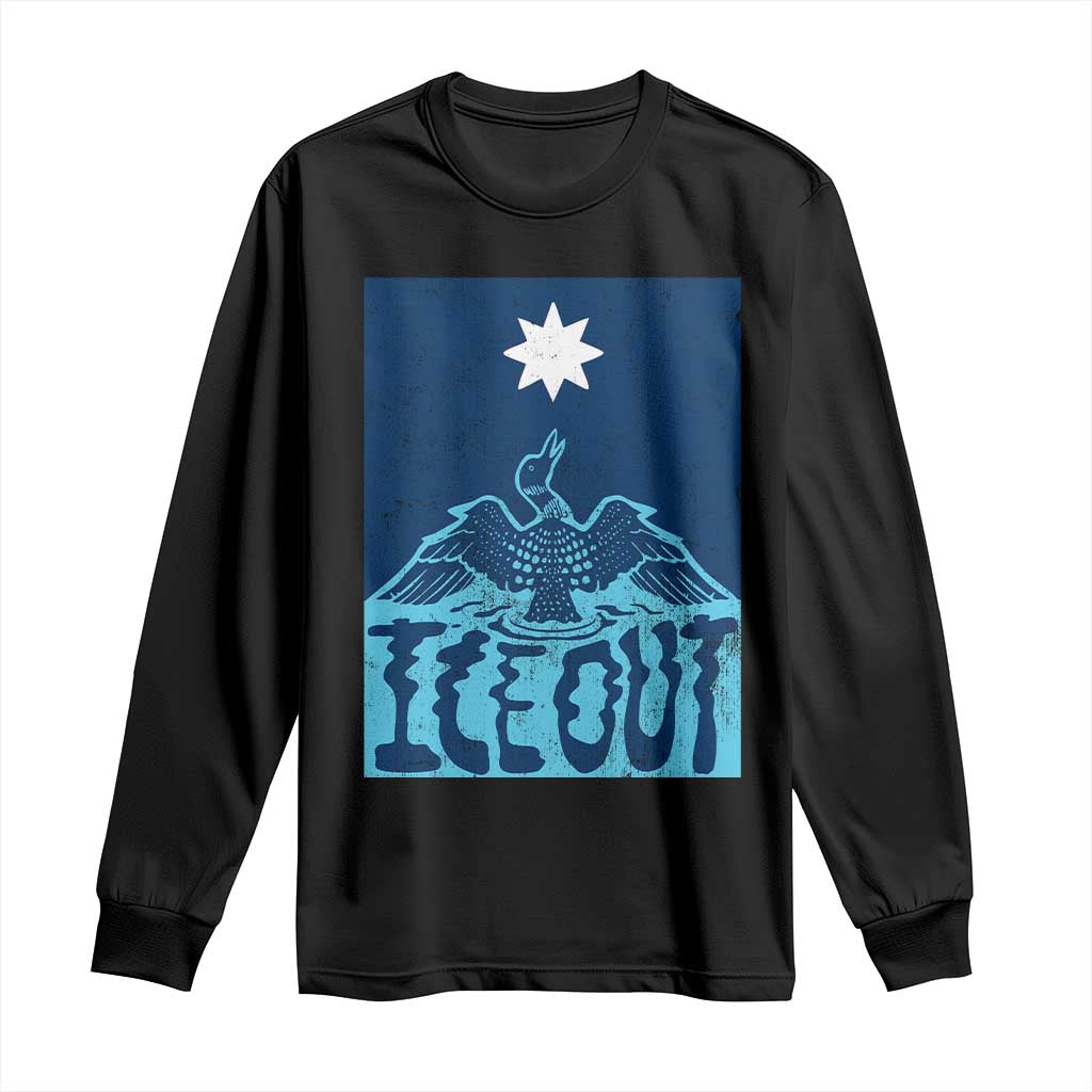Ice Out Minnesota Loon Long Sleeve Shirt MN State Protest TS11 Black Print Your Wear