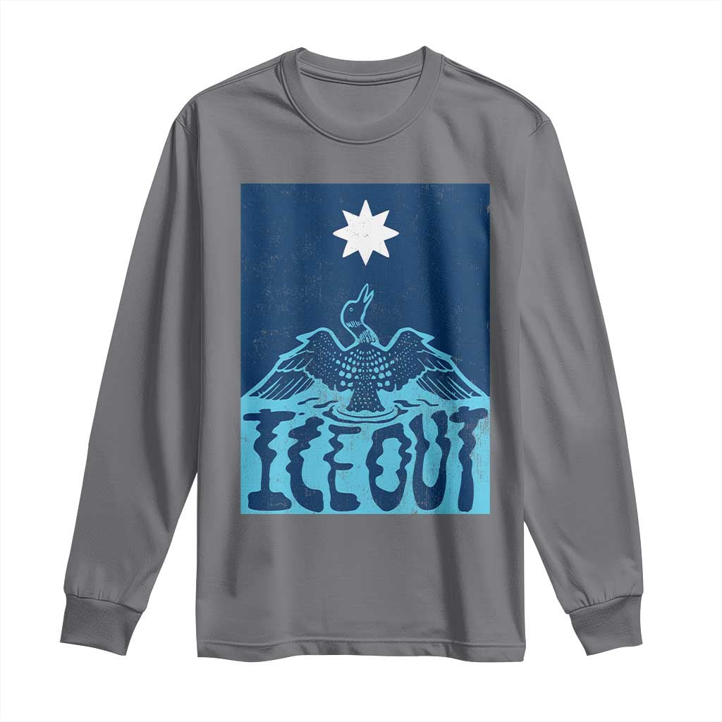 Ice Out Minnesota Loon Long Sleeve Shirt MN State Protest TS11 Charcoal Print Your Wear