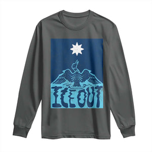 Ice Out Minnesota Loon Long Sleeve Shirt MN State Protest TS11 Dark Heather Print Your Wear