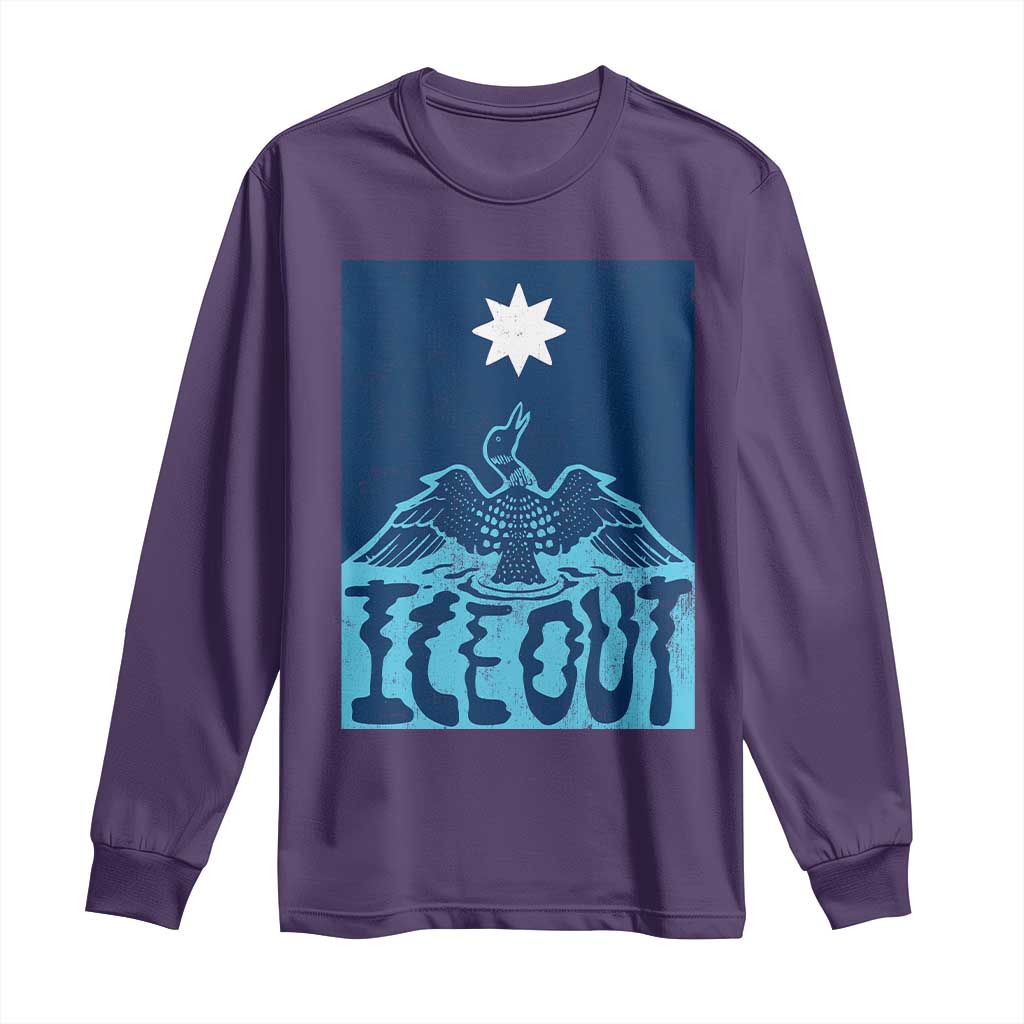 Ice Out Minnesota Loon Long Sleeve Shirt MN State Protest TS11 Purple Print Your Wear