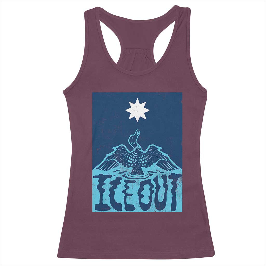 Ice Out Minnesota Loon Racerback Tank Top MN State Protest TS11 Maroon Print Your Wear