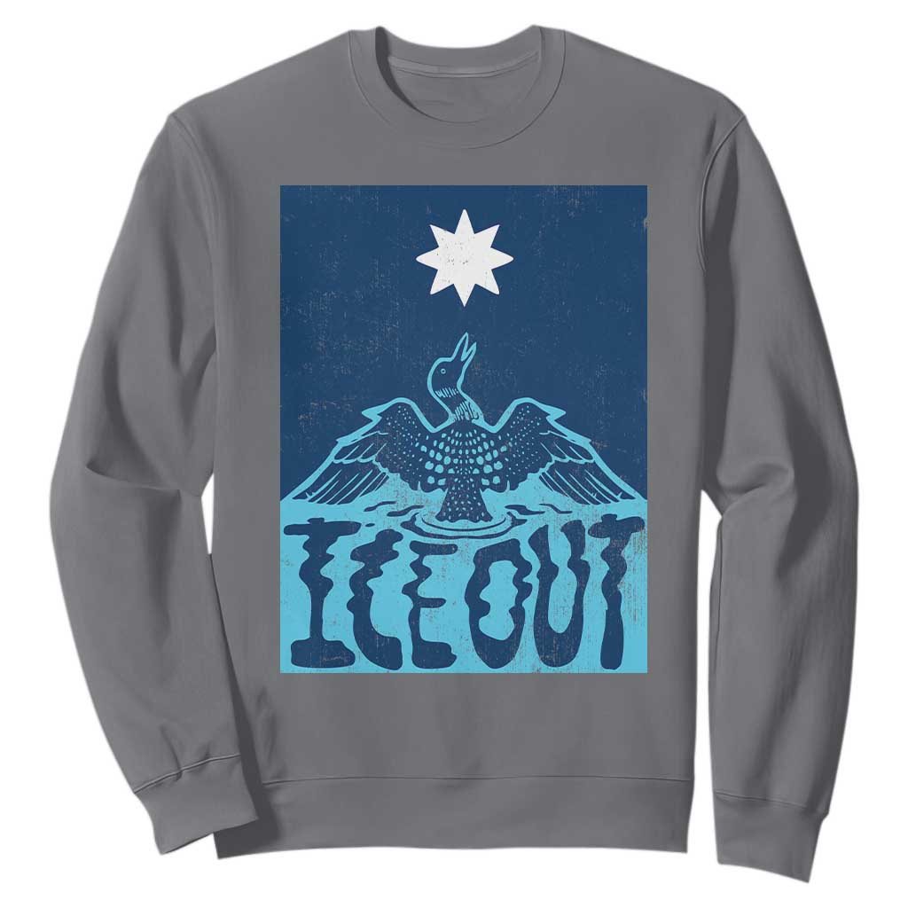 Ice Out Minnesota Loon Sweatshirt MN State Protest TS11 Charcoal Print Your Wear
