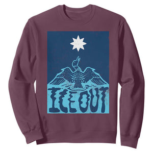 Ice Out Minnesota Loon Sweatshirt MN State Protest TS11 Maroon Print Your Wear