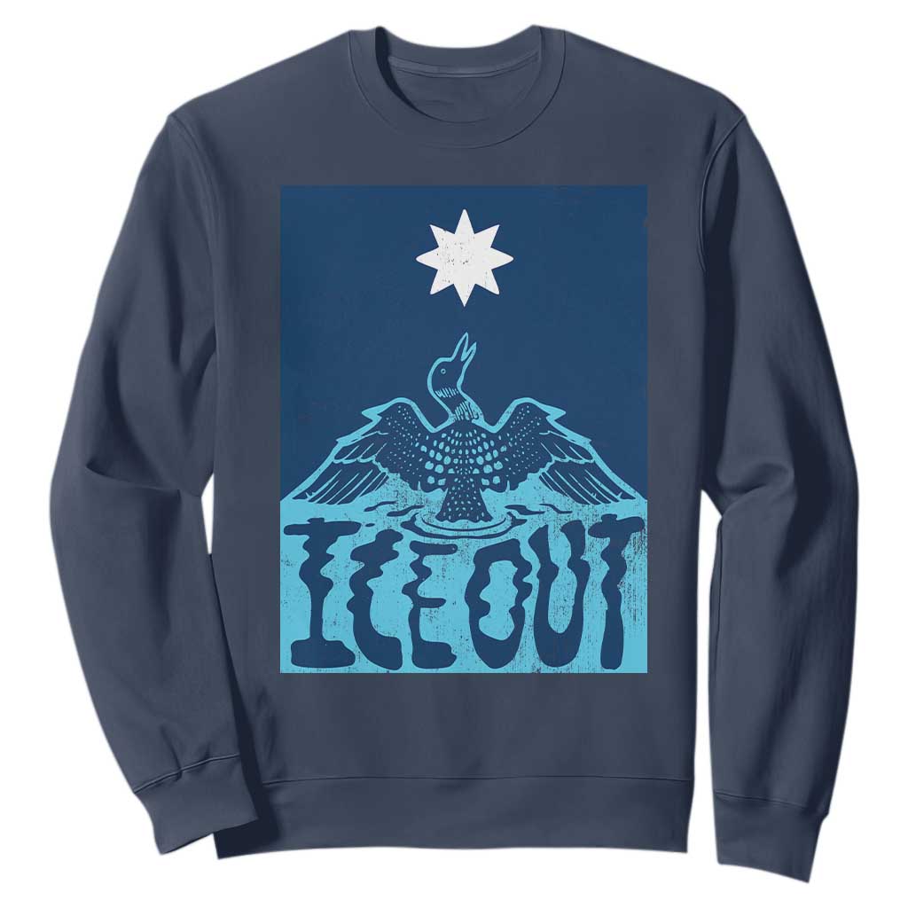 Ice Out Minnesota Loon Sweatshirt MN State Protest TS11 Navy Print Your Wear