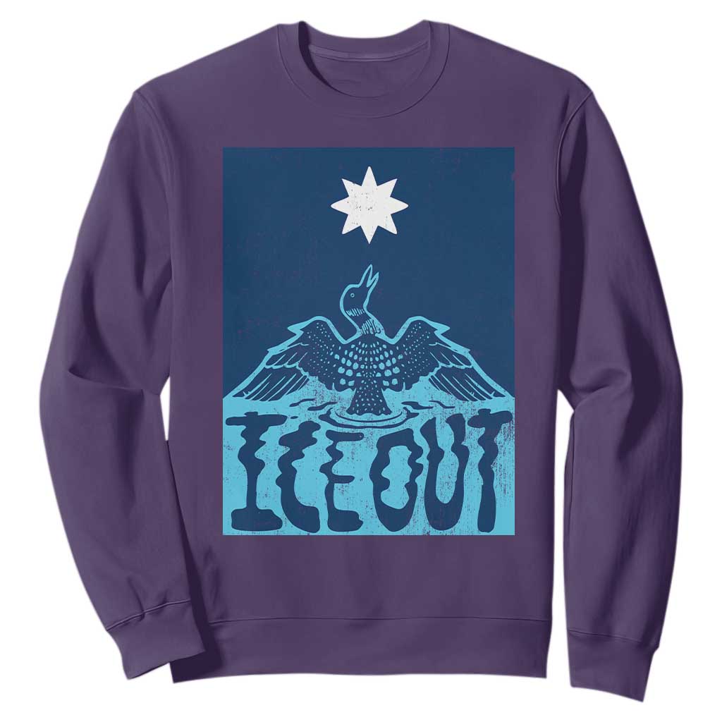 Ice Out Minnesota Loon Sweatshirt MN State Protest TS11 Purple Print Your Wear